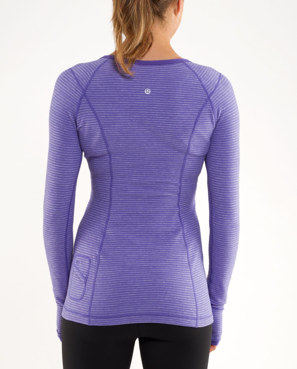 Lululemon Run: Turn Around Long Sleeve - Persian Purple Heathered Persian Mini Check /  Reflective Sparkle Splatter