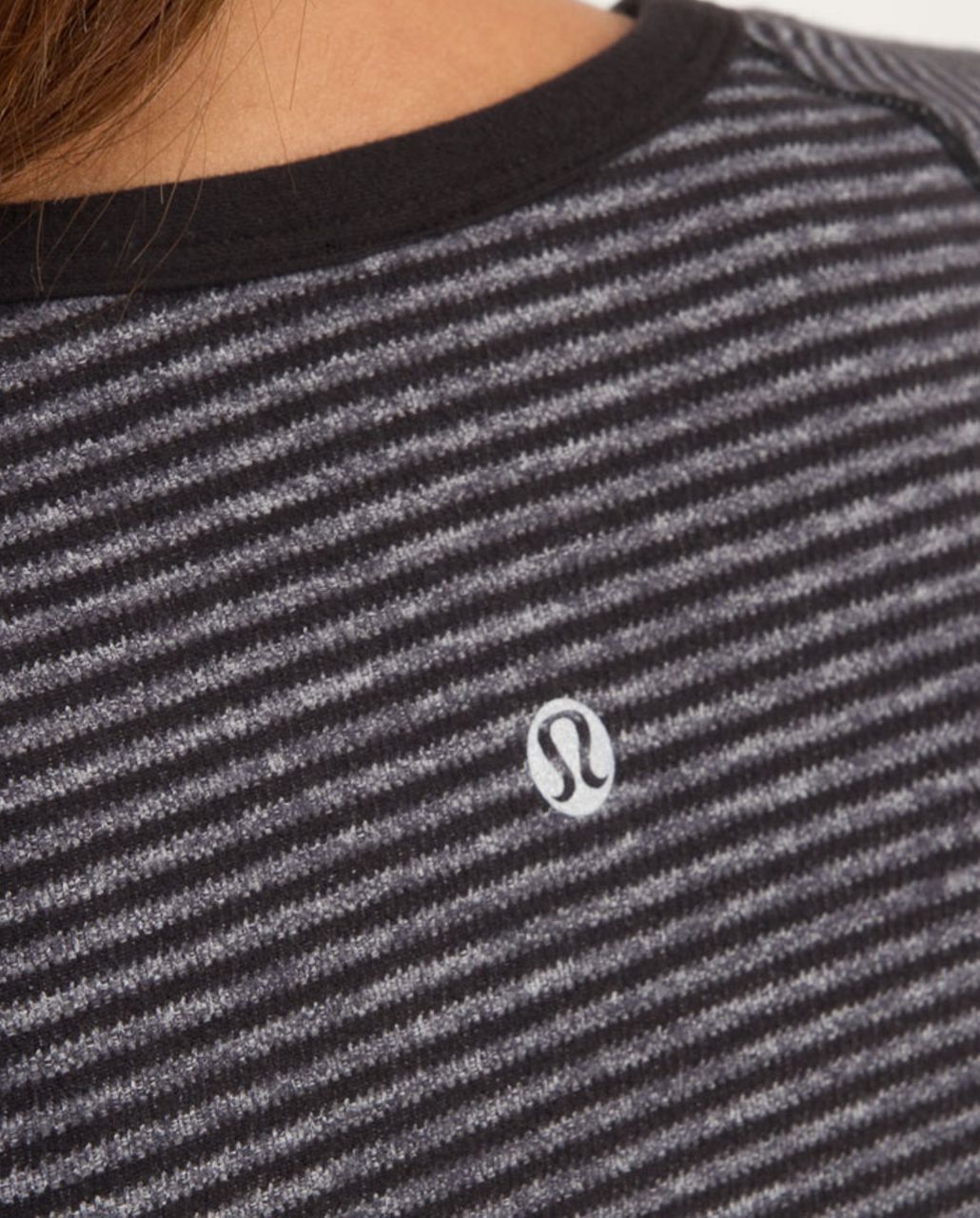 Lululemon Run: Turn Around Long Sleeve - Black Heathered Coal Mini Check /  Reflective Sparkle Splatter