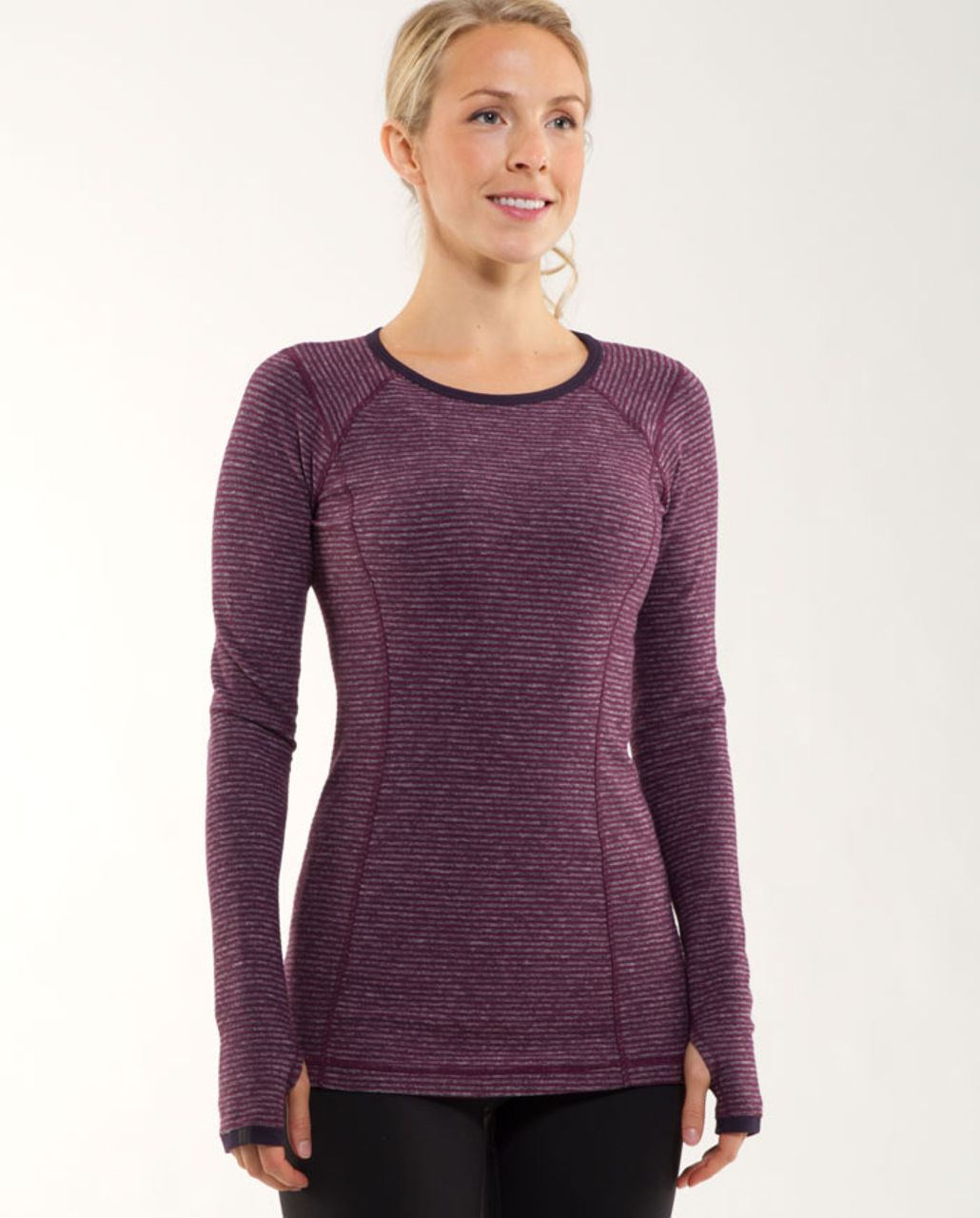 Lululemon Run: Turn Around Long Sleeve - Black Swan Heathered Plum Mini ...