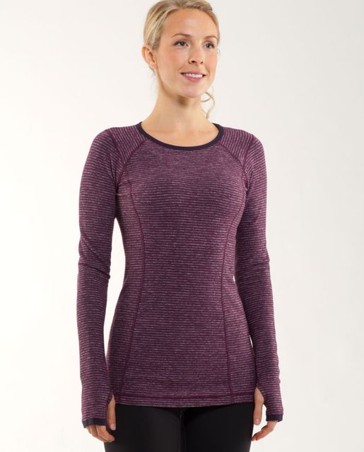 Lululemon Run: Turn Around Long Sleeve - Black Heathered Coal Mini ...