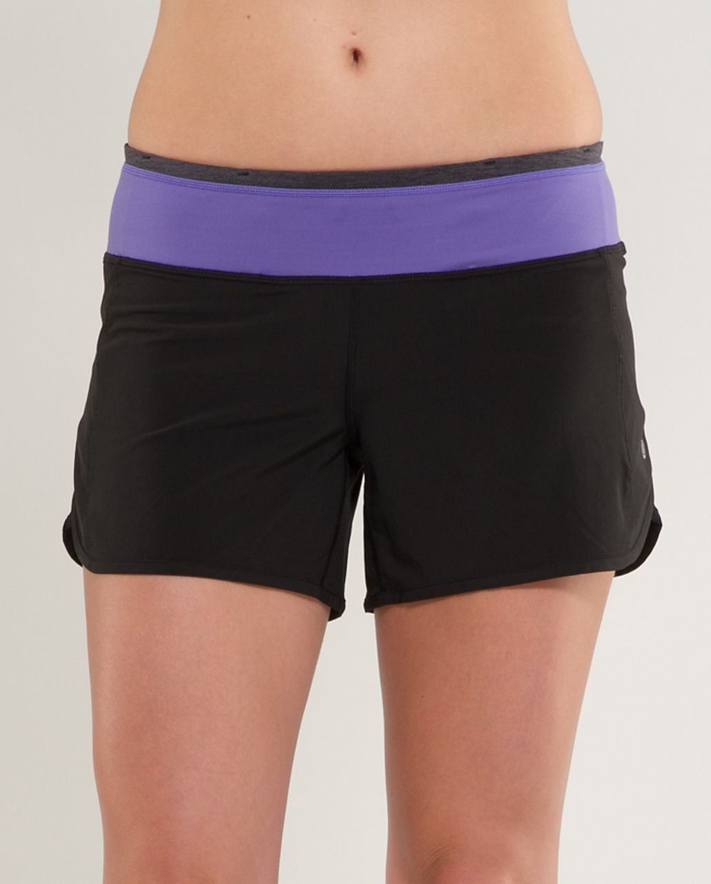 Lululemon Turbo Run Short - Black / Persian Purple - lulu fanatics