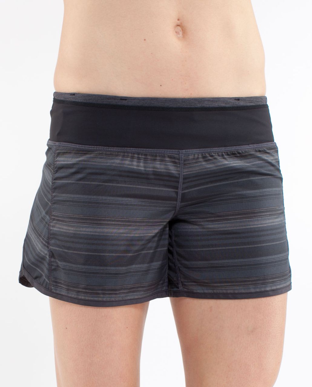 Lululemon Turbo Run Short - Coal Elevation Stripe /  Deep Coal