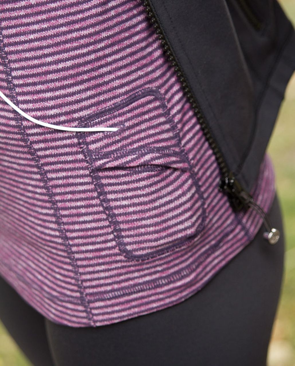 Lululemon Run:  Turn Around Short Sleeve - Black Swan Heathered Plum Mini Check /  Reflective Sparkle Splatter