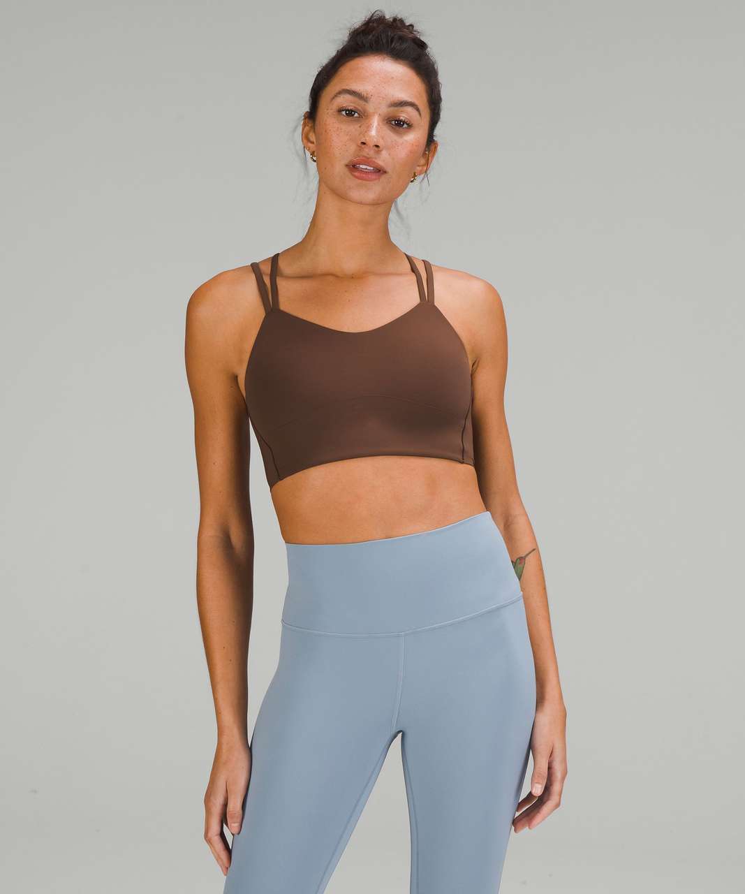 NWT Lululemon Like a Cloud Long Line Bra Roasted Brown D/DD Size : 10