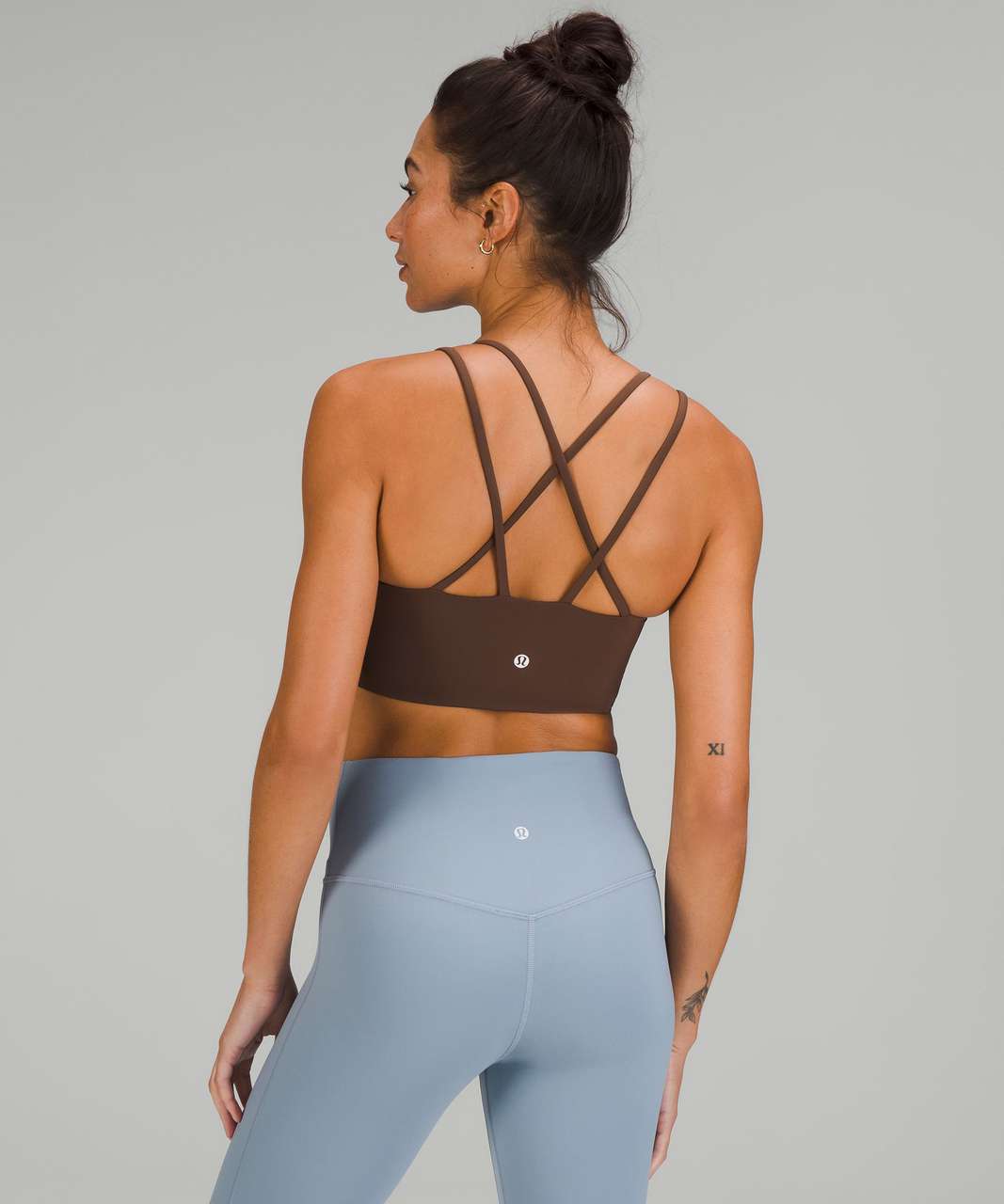 Lululemon Like A Cloud Ribbed Longline Bra Light Support, B/c Cup In Roasted  Brown