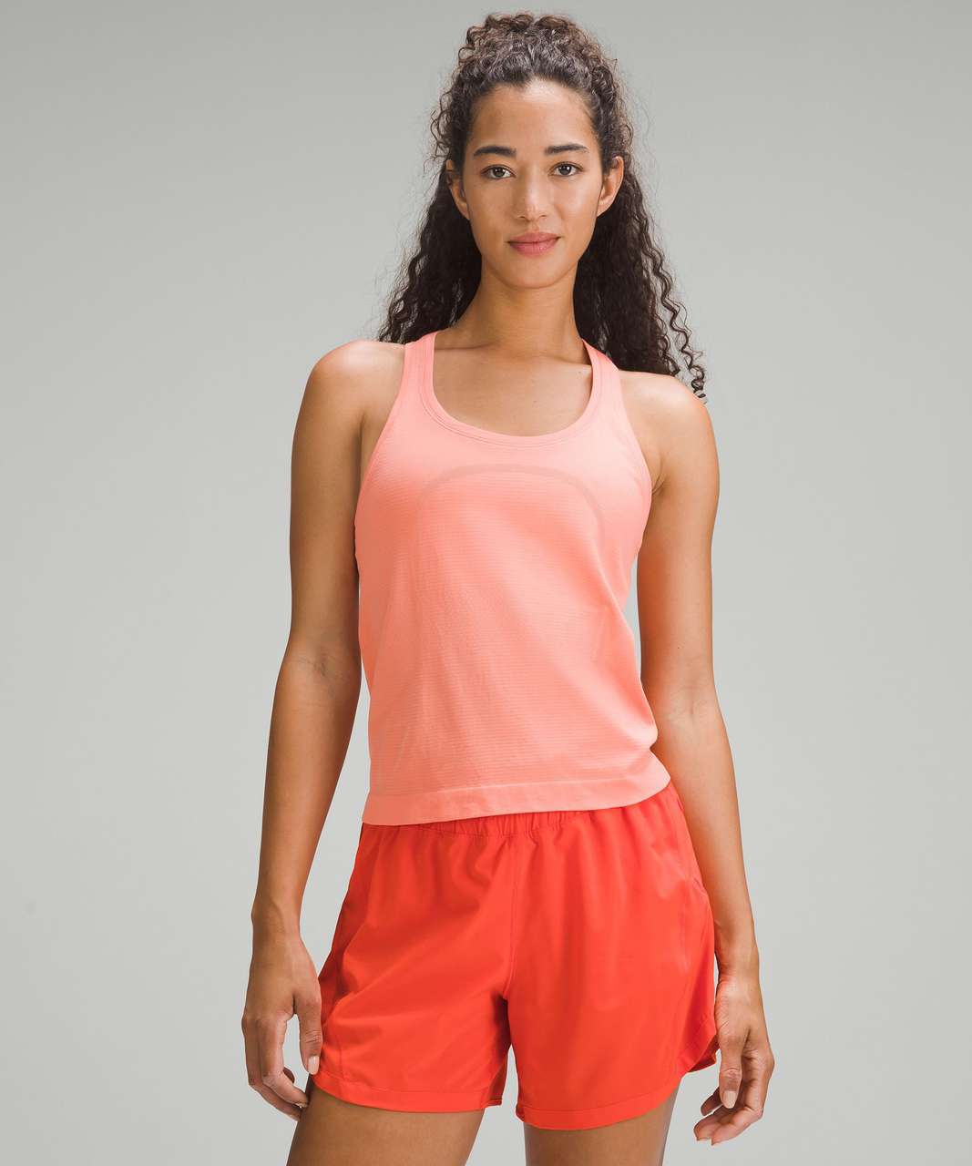 Lululemon Swiftly Tech Racerback Tank Top 2.0 *Race Length - Sunny Coral / Sunny Coral