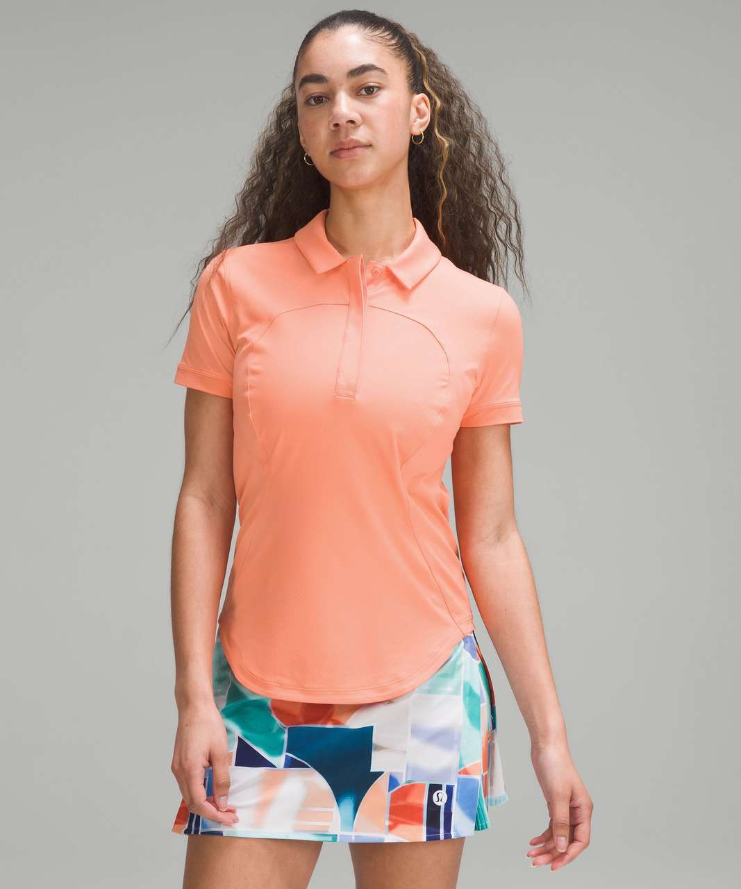 Lululemon Quick-Dry Short-Sleeve Polo Shirt - Sunny Coral