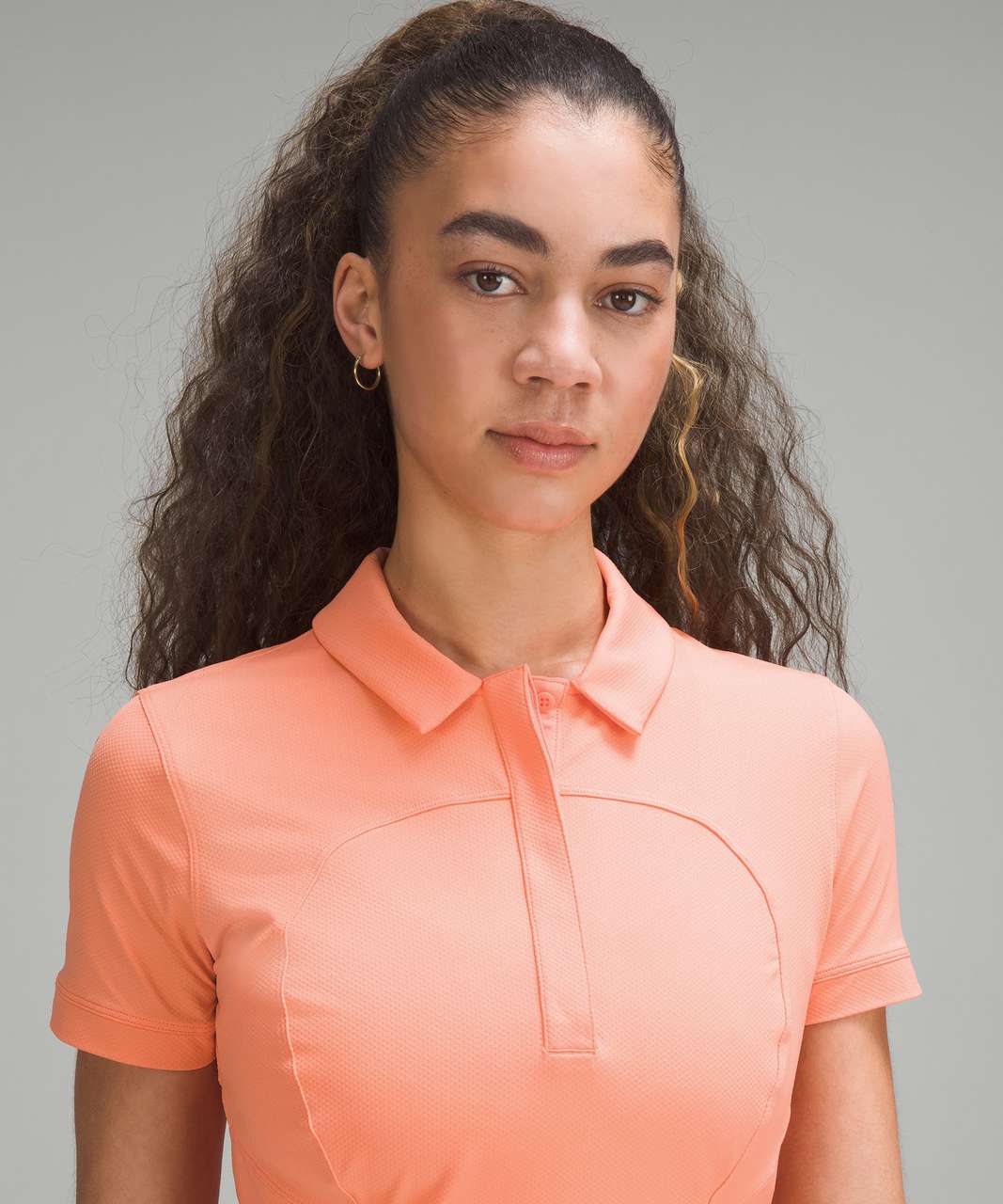 Lululemon Quick-Dry Short-Sleeve Polo Shirt - Sunny Coral