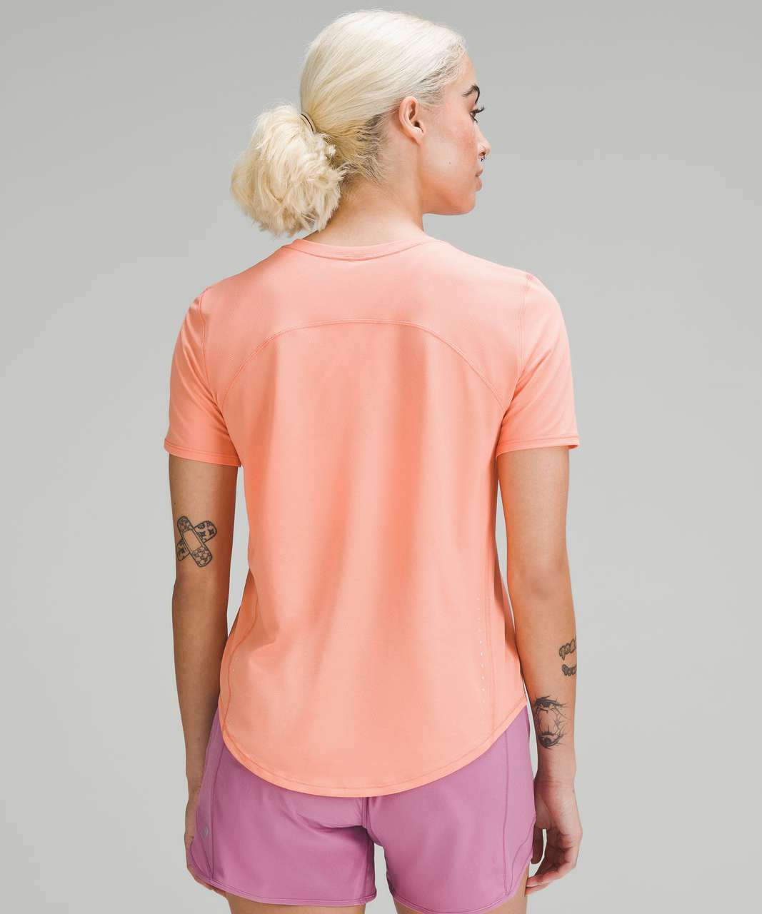 Lululemon High-Neck Running and Training T-Shirt - Sunny Coral