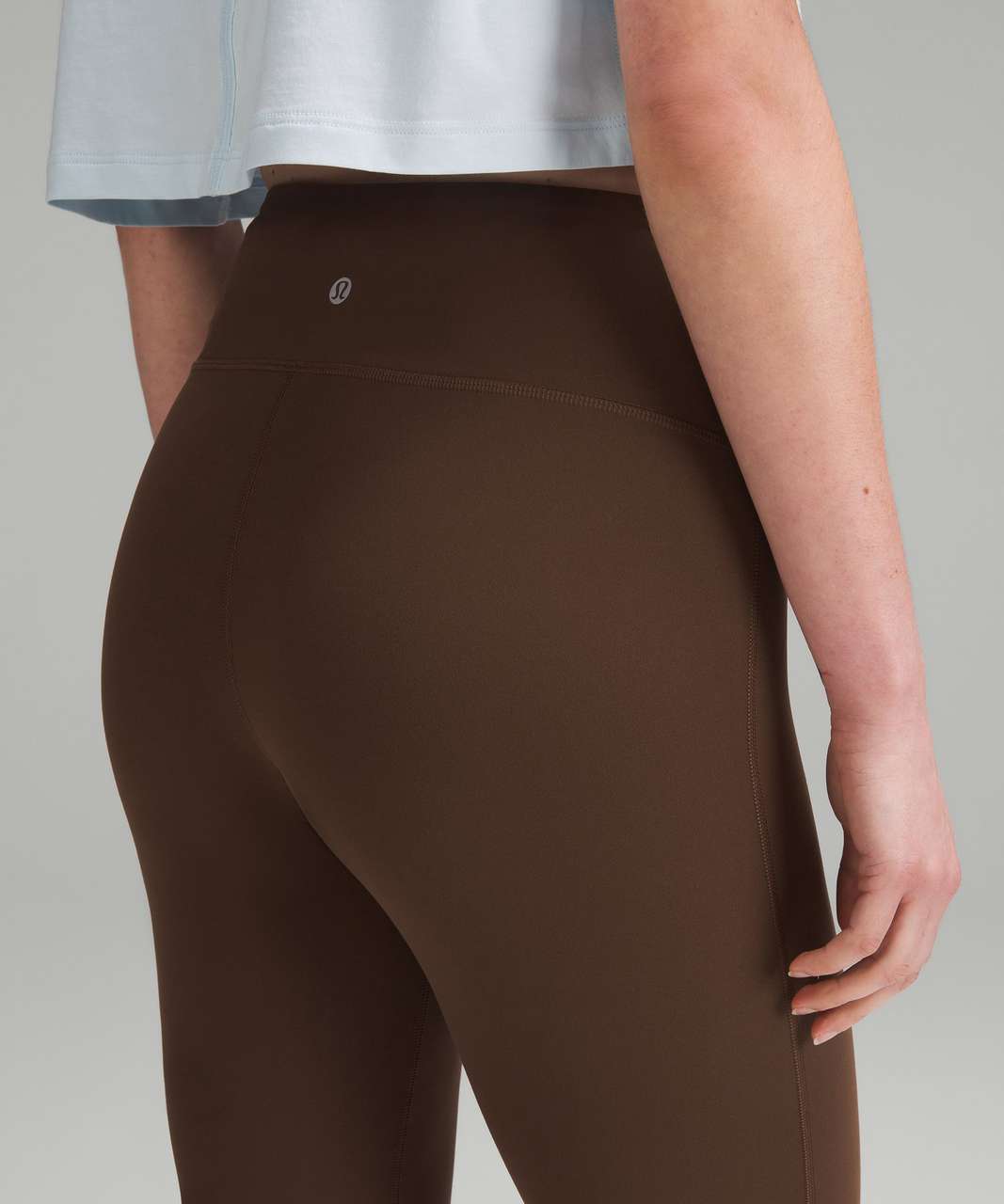 High Waisted Hook On Side Split Fitted Flare Trouser Brown I Lily Lulu