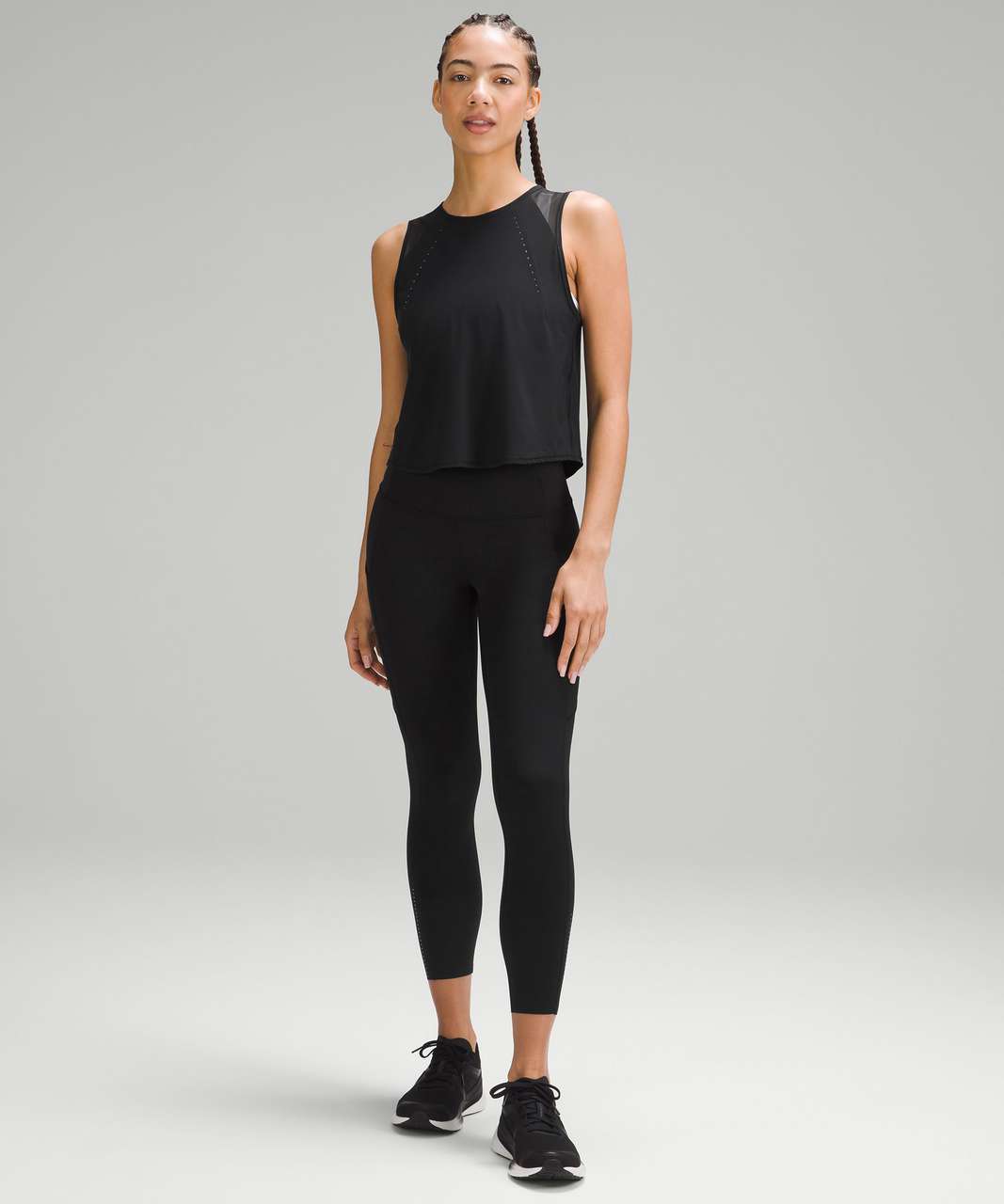 Lululemon Sculpt Cropped Tank Top - Black - lulu fanatics