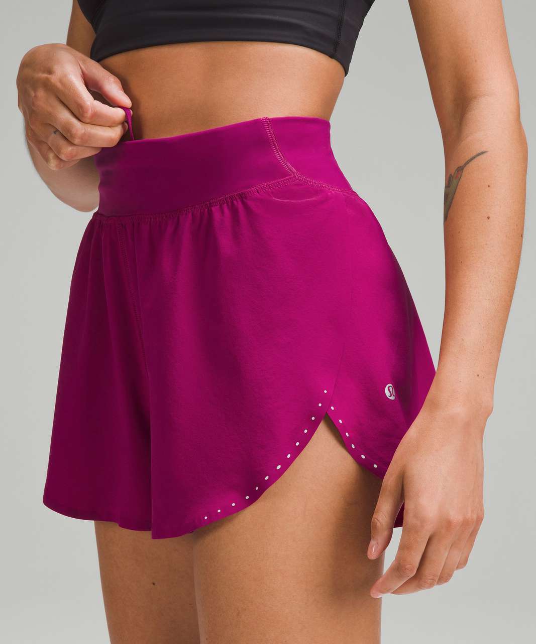 Lululemon Fast and Free Reflective High-Rise Classic-Fit Short 3" - Magenta Purple