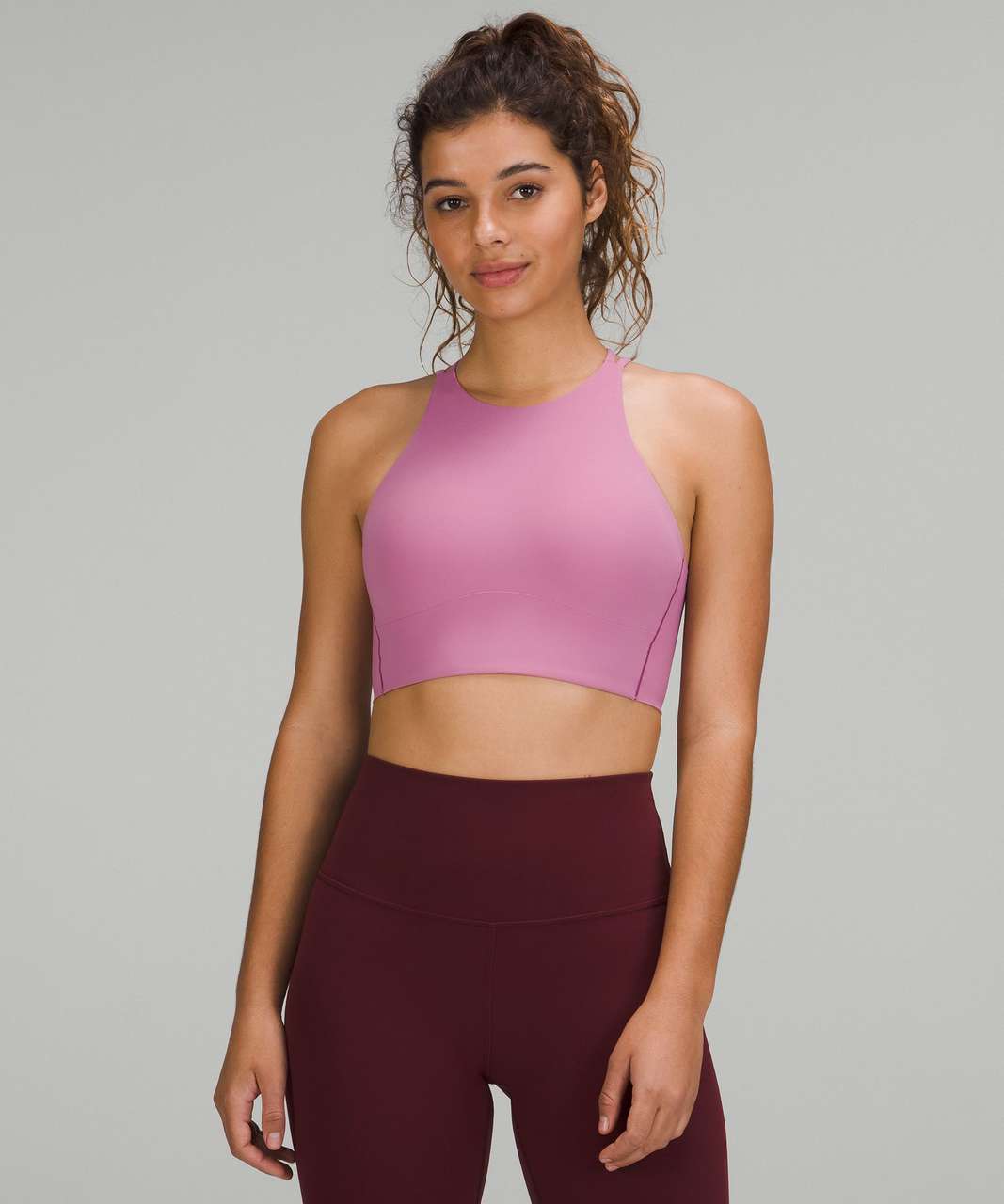 Lululemon Like a Cloud High-Neck Longline Bra *Light Support, B/C Cup -  Velvet Dust - lulu fanatics