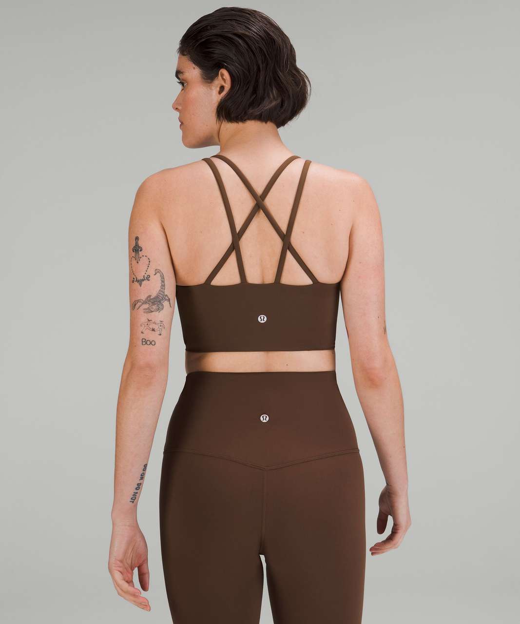 Lululemon Like a Cloud High-Neck Longline Bra *Light Support, B/C Cup -  Roasted Brown - lulu fanatics