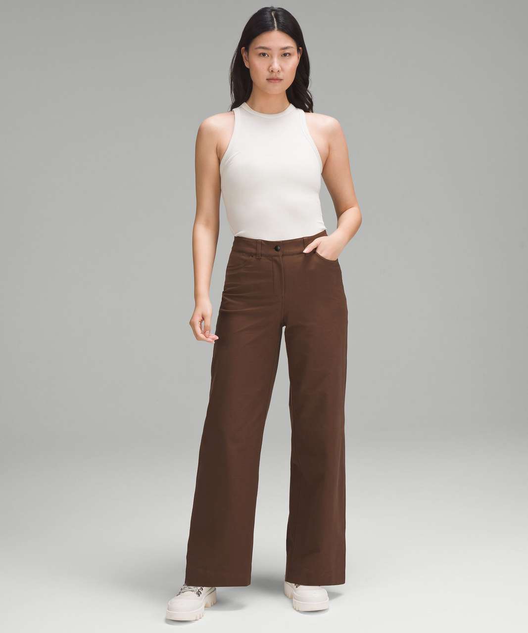 City Sleek 5 Pocket High-Rise Wide-Leg Pant Full Length *Light