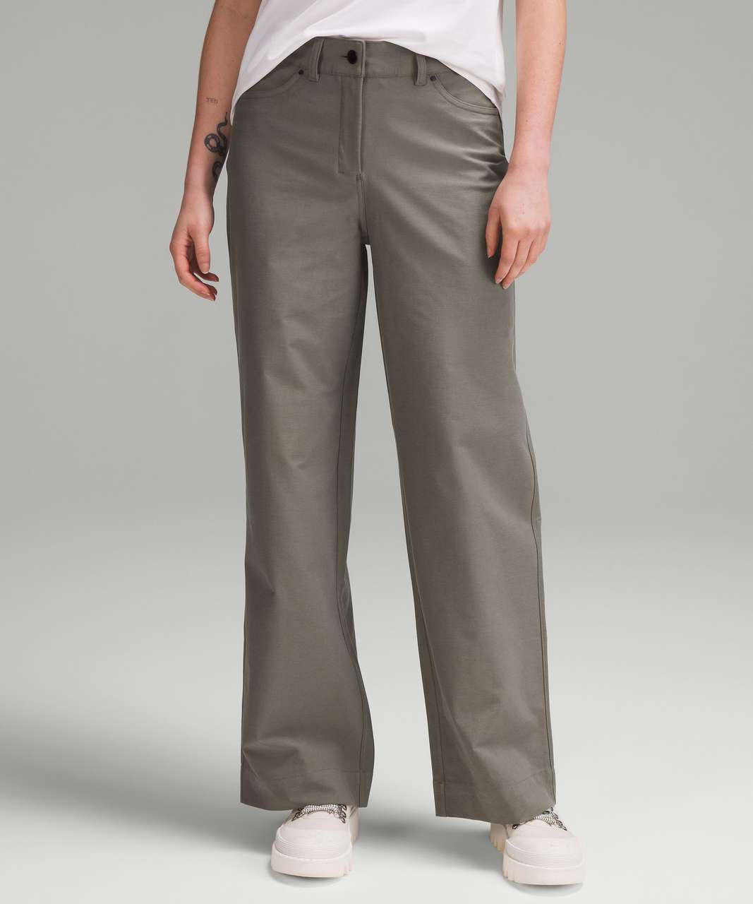 Lululemon City Sleek 5 Pocket High-Rise Wide-Leg Pant Full Length *Light Utilitech - Grey Sage