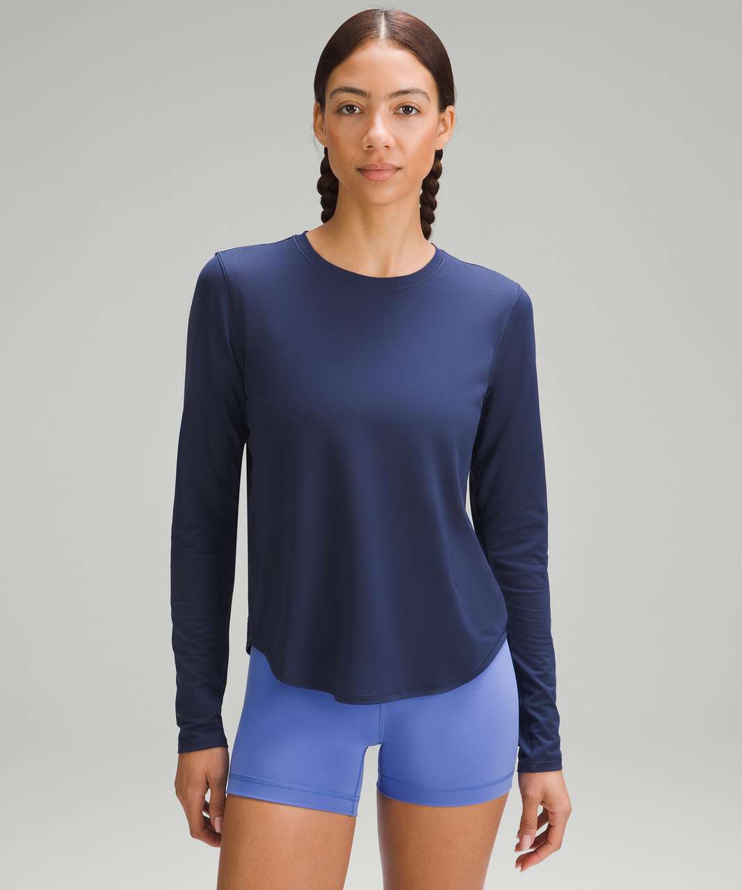 Lululemon High-Neck Running and Training Long-Sleeve Shirt - Night Sea