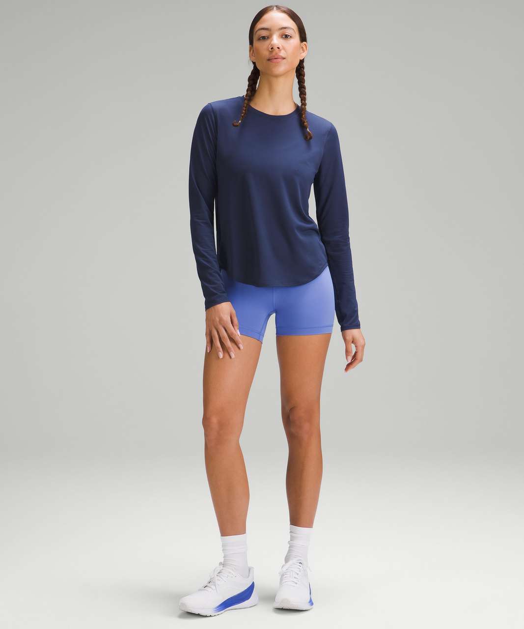 Lululemon High-Neck Running and Training Long-Sleeve Shirt - Night Sea