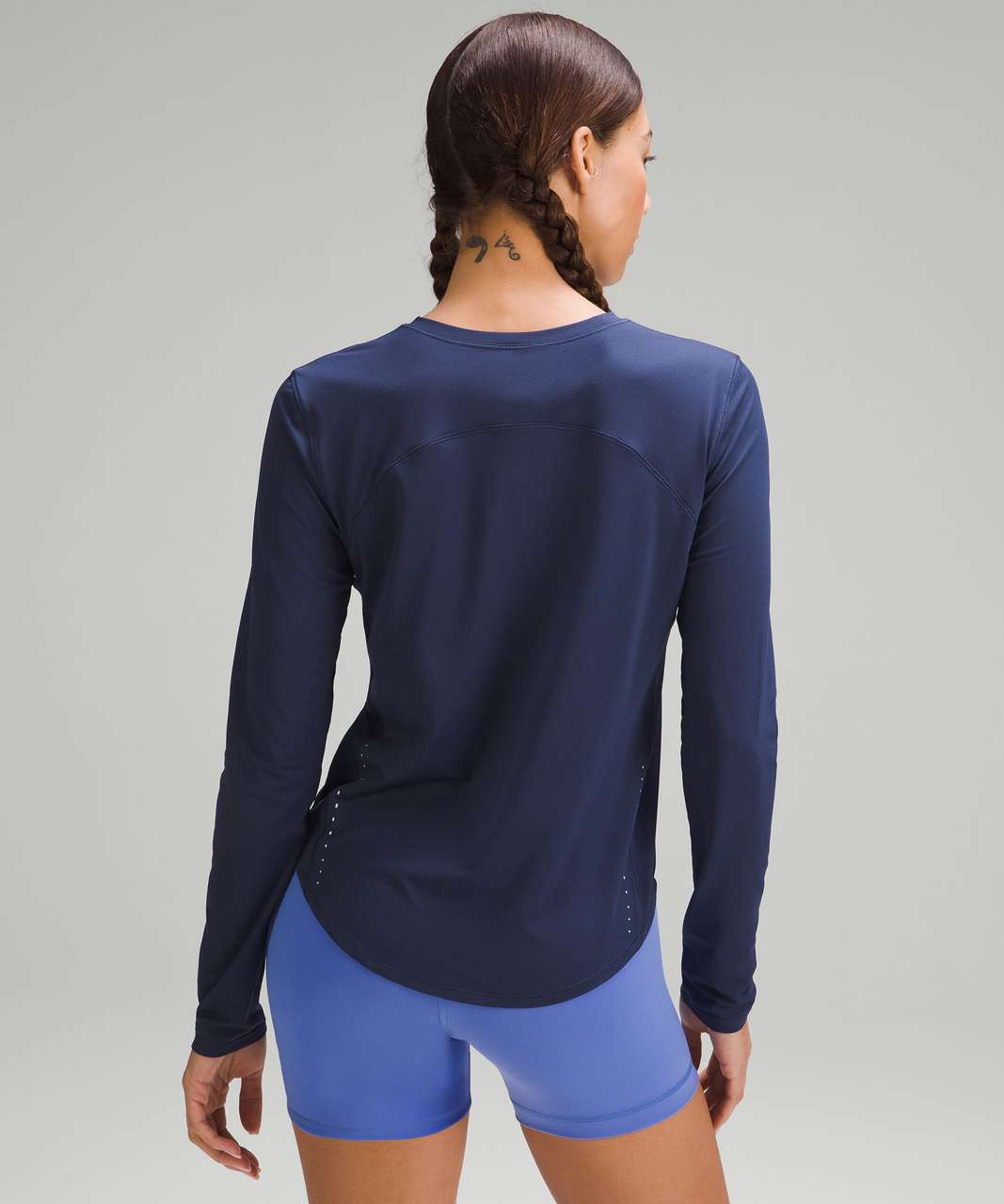 Lululemon High-Neck Running and Training Long-Sleeve Shirt - Night Sea