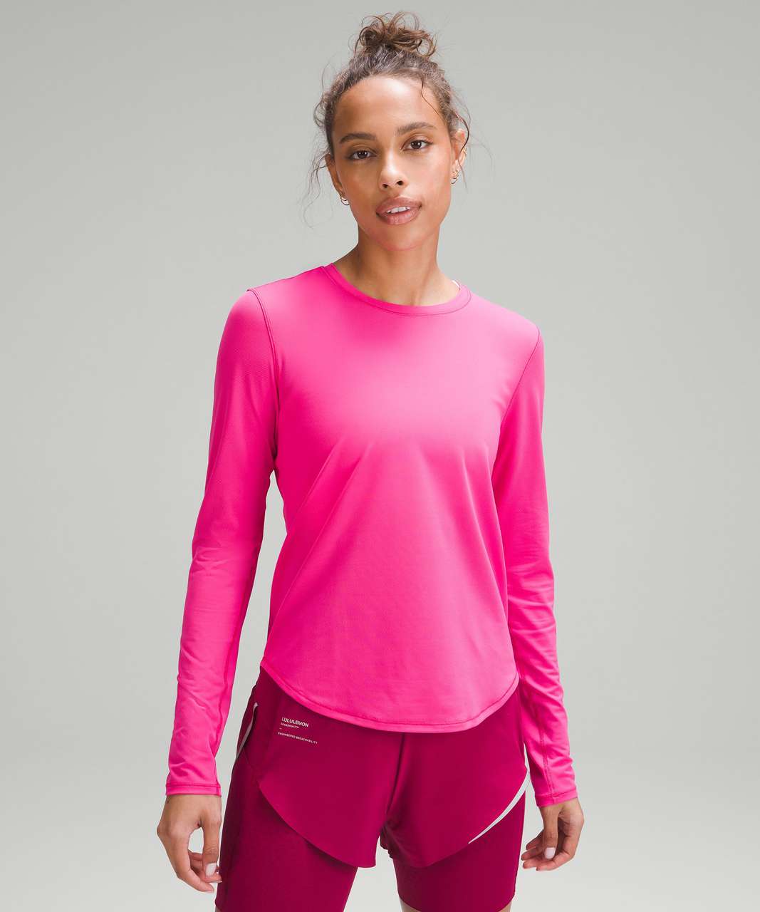 Lululemon High-Neck Running and Training Long-Sleeve Shirt - Sonic Pink ...