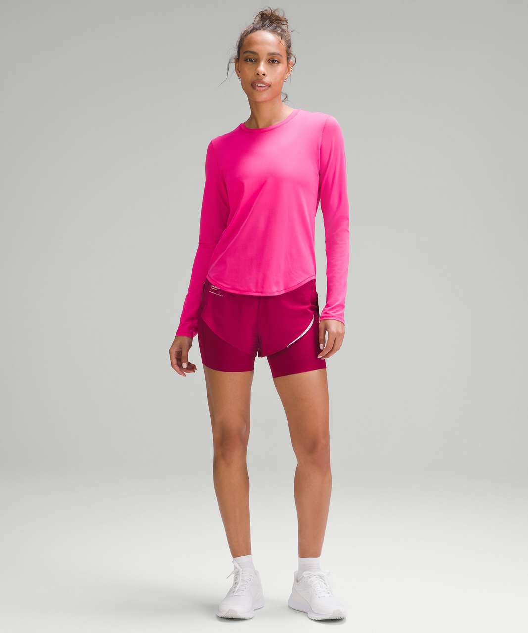 Lululemon High Neck Running and Training Long Sleeve Shirt - Pink