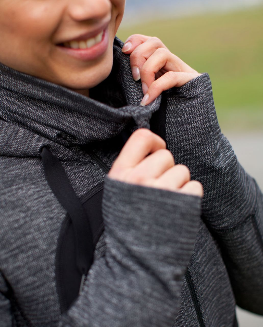 Lululemon Stride Jacket *Soft Mini Check - Black Heathered Coal