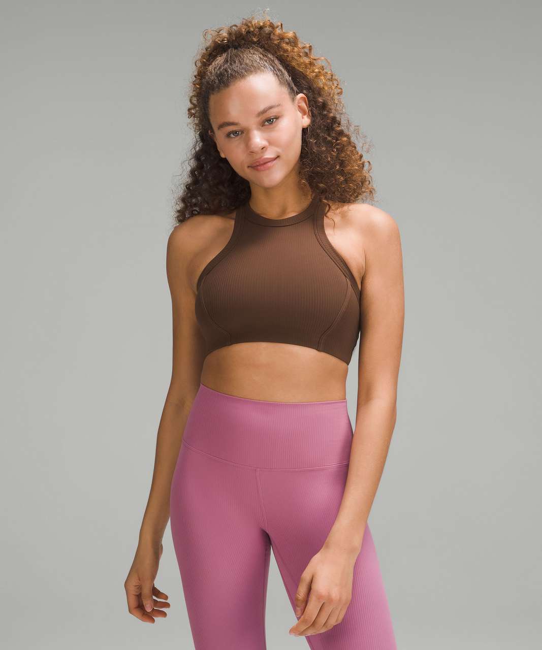 Ribbed Nulu High-Neck Yoga Bra *Light Support, B/C Cup