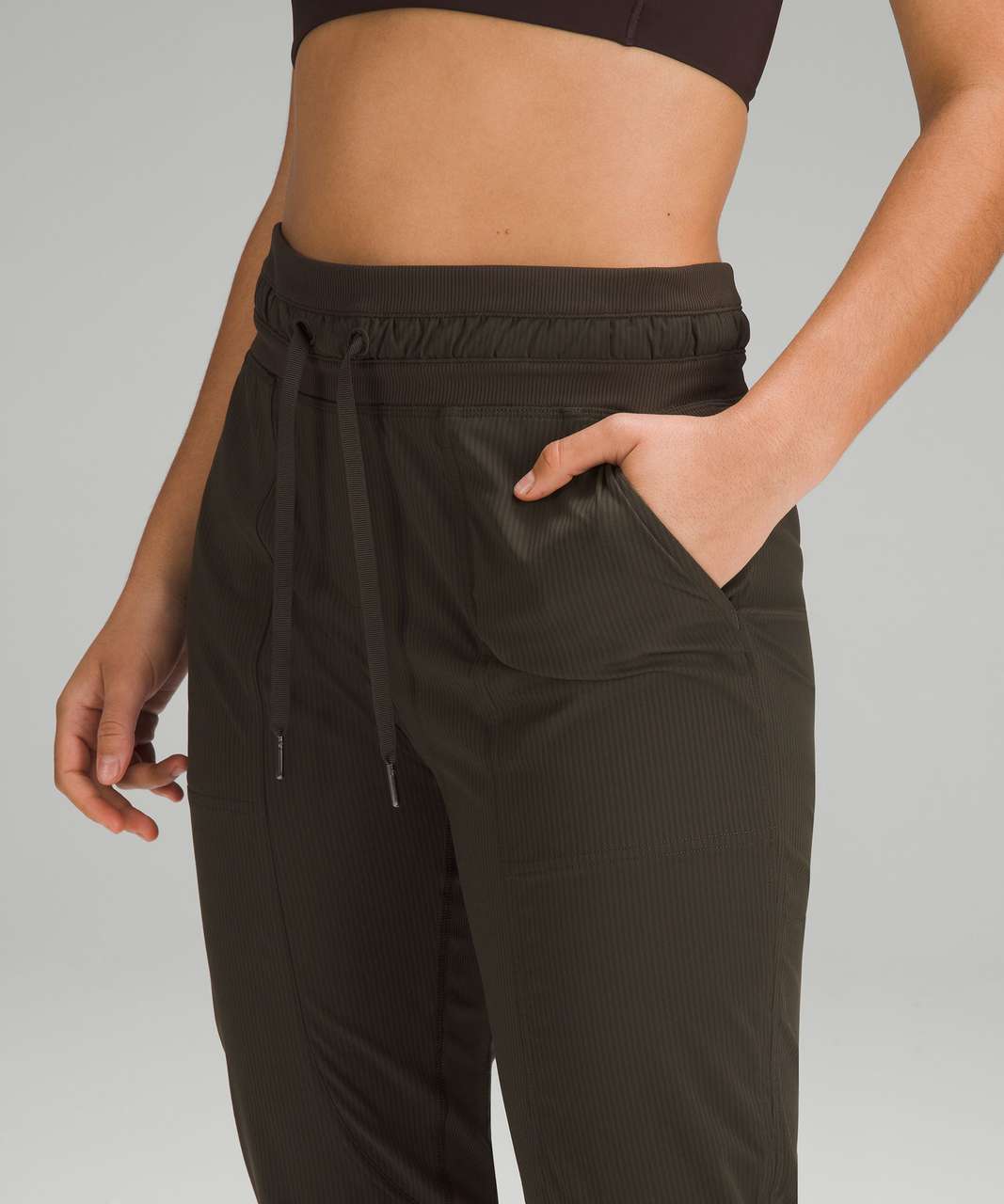 (6) Lululemon Dance Studio Mid-Rise Cropped Pant in Dark Olive