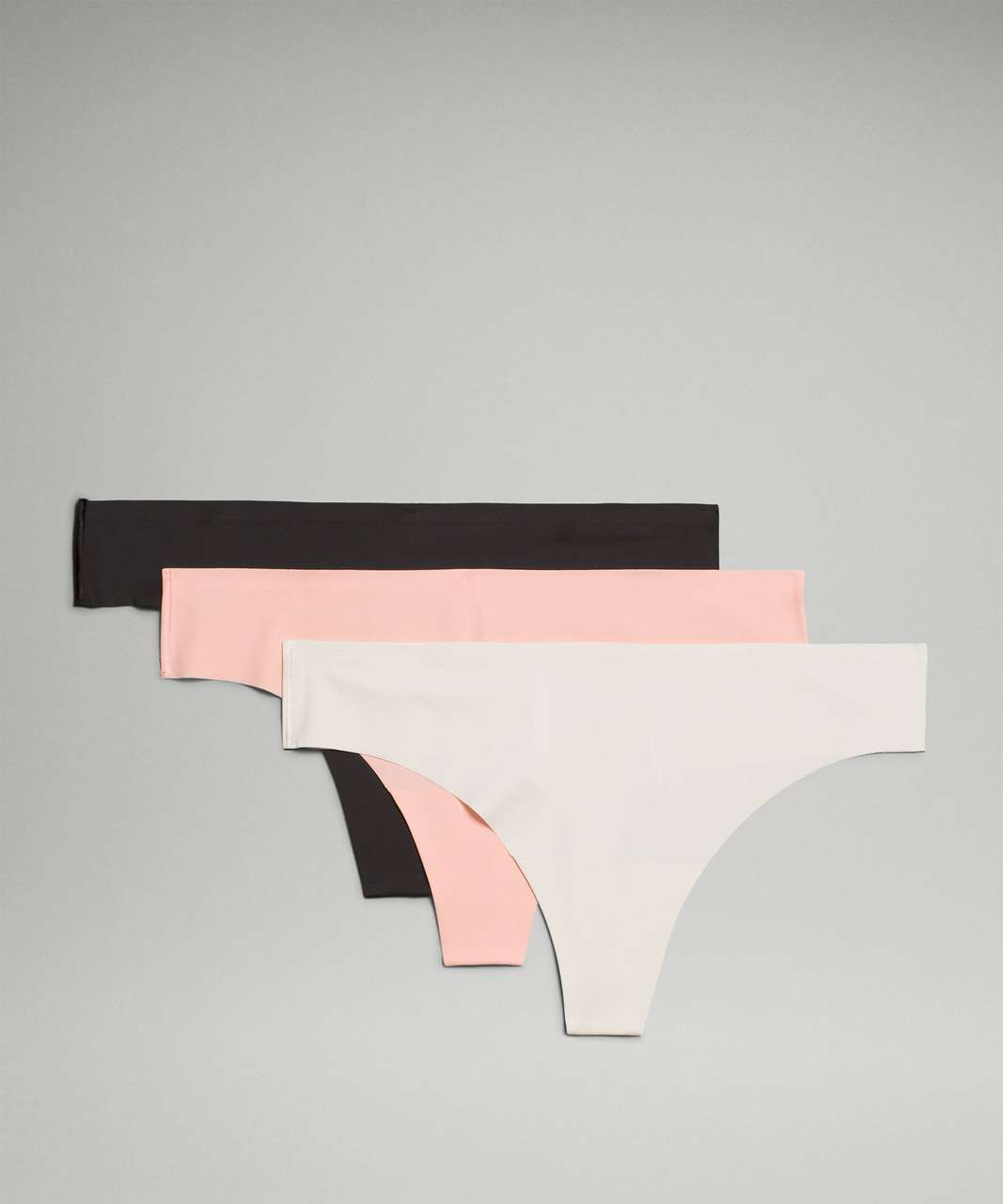 Lululemon InvisiWear Mid-Rise Thong Underwear *3 Pack - Bone / Dew Pink / Black