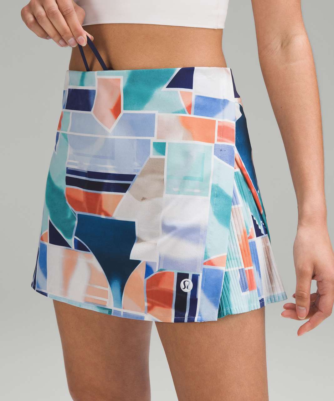 Lululemon Peek Pleat High-Rise Tennis Skirt - Shadow Court Multi / Night Sea