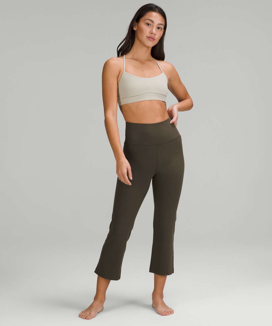 Lululemon Groove Super-High-Rise Crop 23" *Nulu - Dark Olive