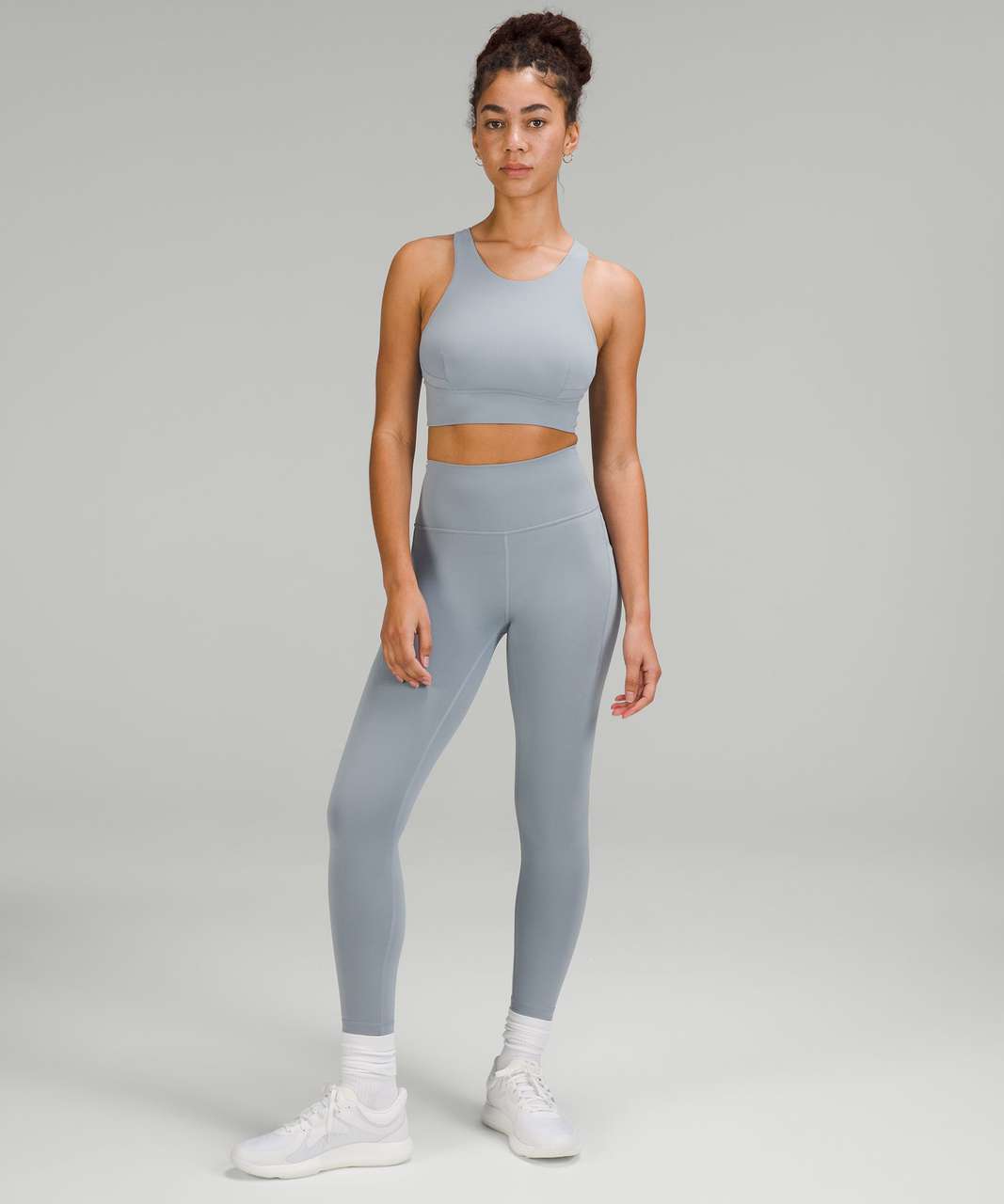 sport pakaian atasan Lululemon White Wunder Train Longline Bra