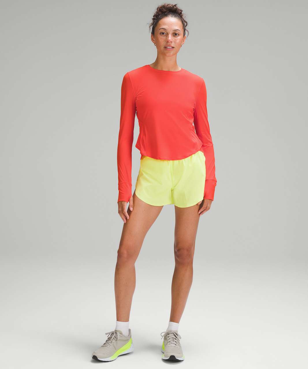 Lululemon UV Protection Fold-Over Running Long-Sleeve Shirt - Solar Orange