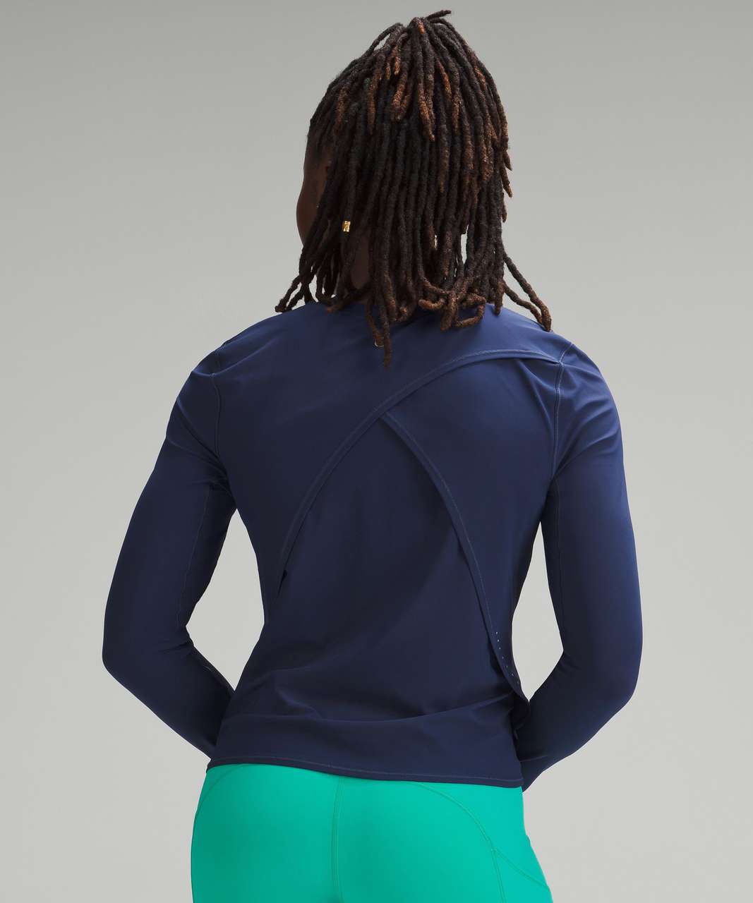 Lululemon UV Protection Fold-Over Running Long-Sleeve Shirt - Night Sea