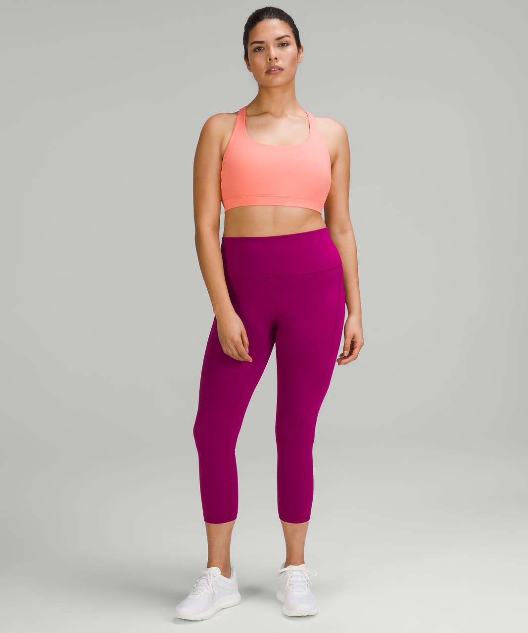 Lululemon Wunder Train High-Rise Crop with Pockets 23" - Magenta Purple