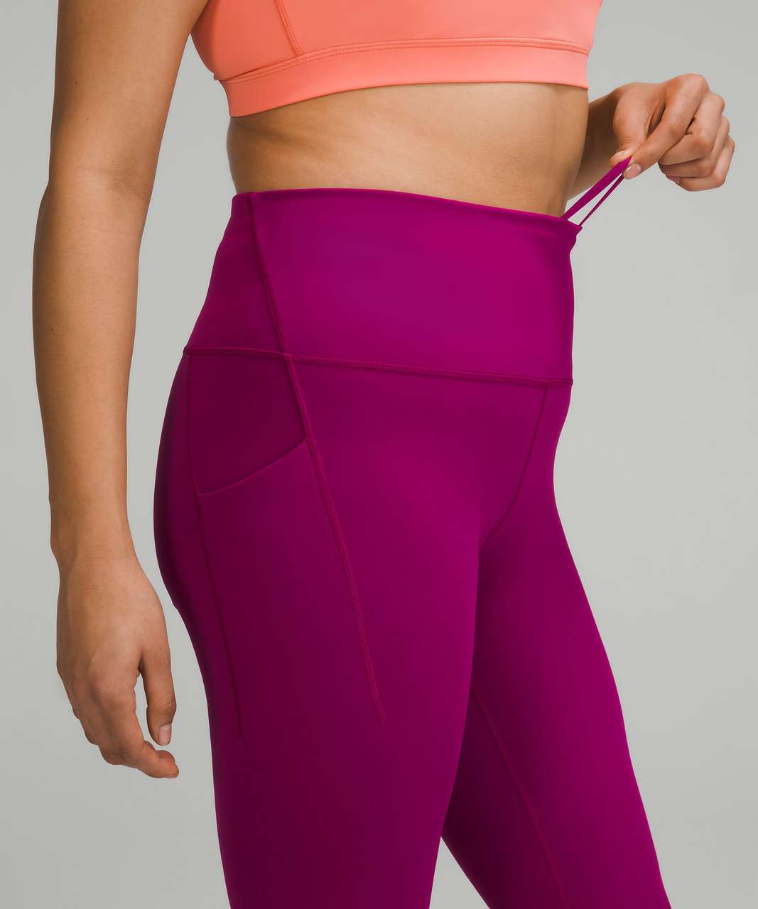 Lululemon Wunder Train High-Rise Crop with Pockets 23" - Magenta Purple