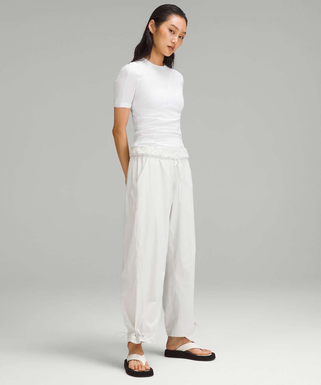 Lululemon Asymmetrical Ribbed Cotton T-Shirt - White
