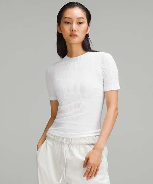 Lululemon Asymmetrical Ribbed Cotton T-Shirt - Trench - lulu fanatics