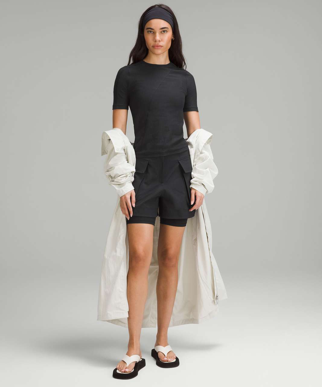 Lululemon Asymmetrical Ribbed Cotton T-Shirt - Black