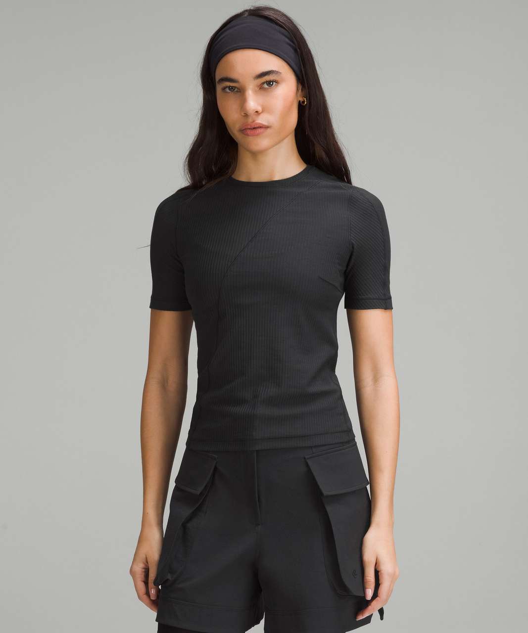 Lululemon Asymmetrical Ribbed Cotton T-Shirt - Black - lulu fanatics