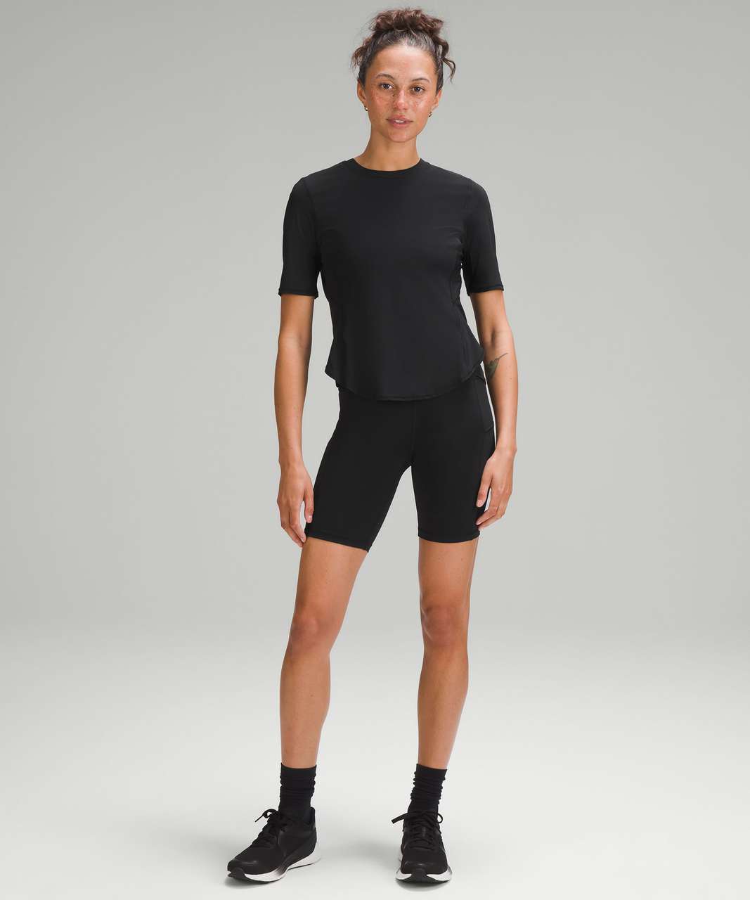 Lululemon UV Protection Fold-Over Running T-Shirt - Black - lulu fanatics