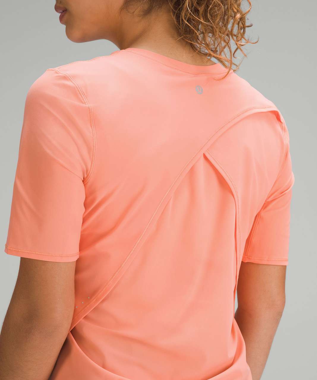 Lululemon UV Protection Fold-Over Running T-Shirt - Sunny Coral