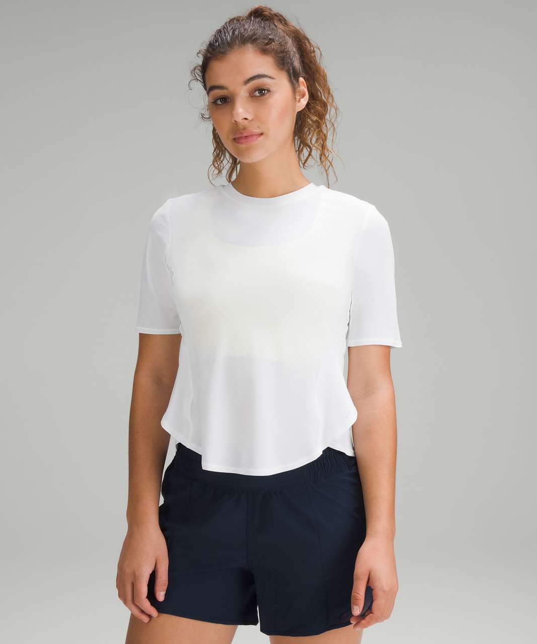 Lululemon UV Protection Fold-Over Running T-Shirt - White - lulu 