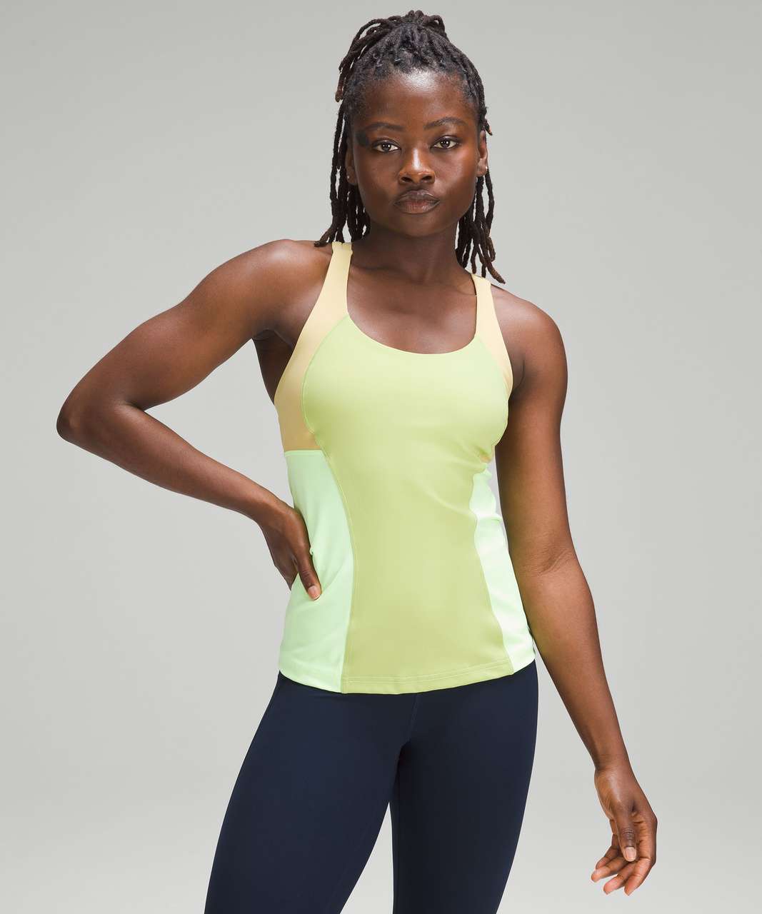 Lululemon Energy Tank Top - Wasabi / Faded Zap / Golden Sand - lulu fanatics