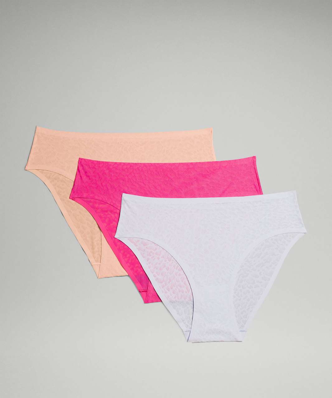 Lululemon InvisiWear Mid-Rise Bikini Underwear Performance Lace *3 Pack - Melon Sorbet / Lace / Sonic Pink / Lace / Blissful Blue / Lace