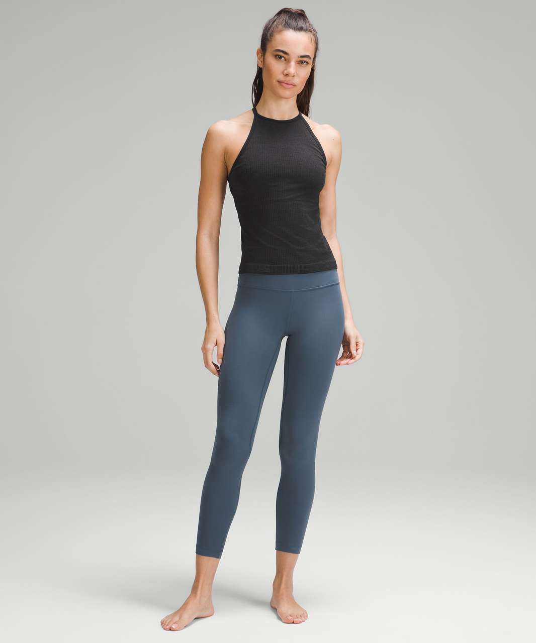 Lululemon Ebb to Street High-Neck Tank Top - Black - lulu fanatics