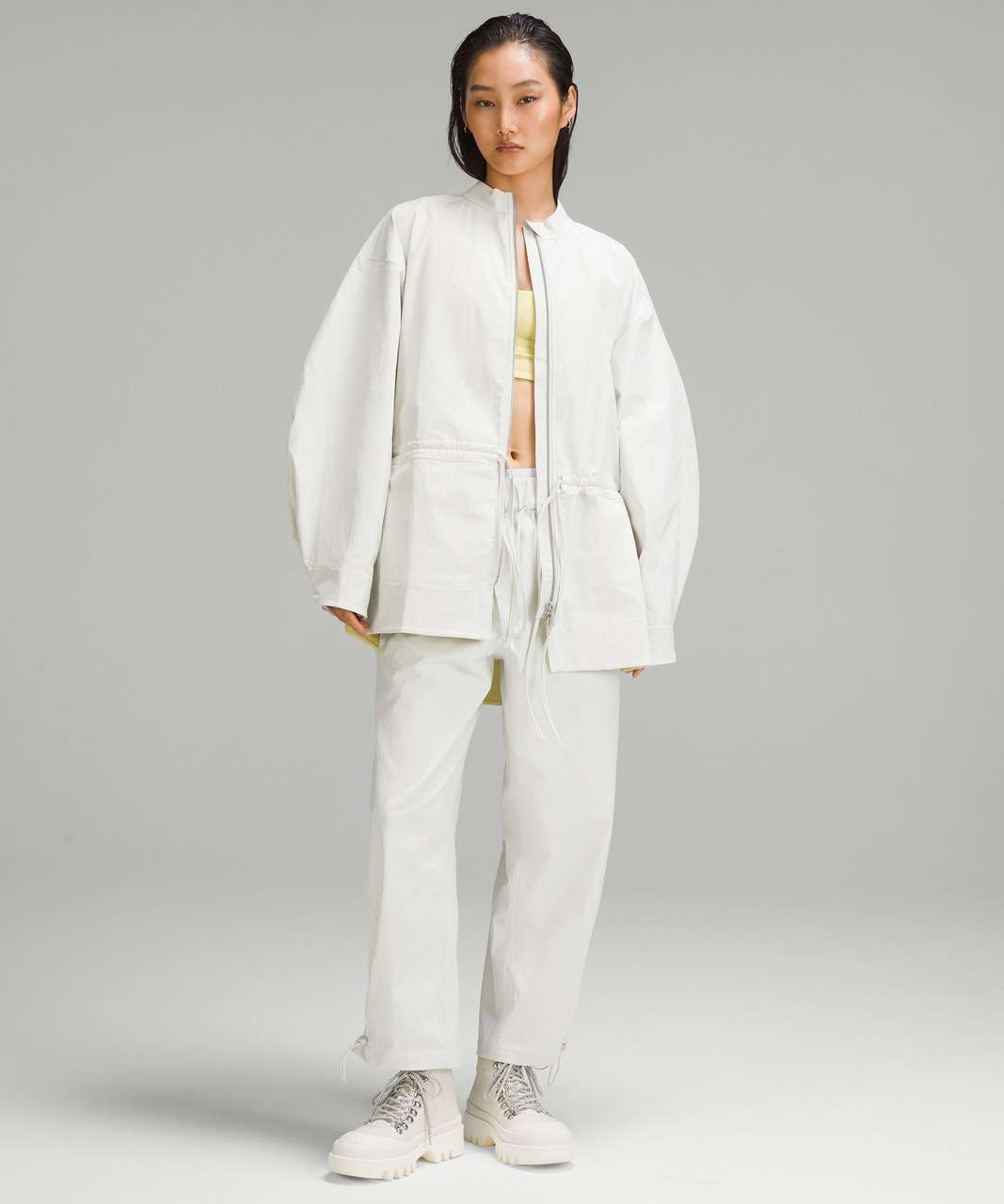 Lululemon Cinch-Waist Stretch Shirt Jacket - Bone - lulu fanatics