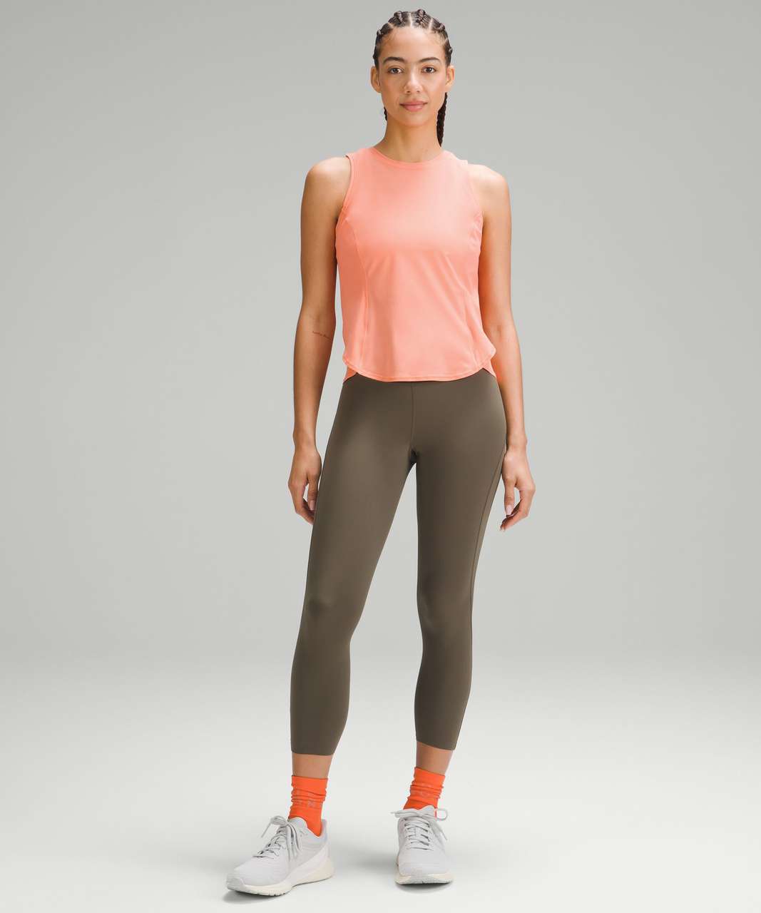 Lululemon Fold-Over Running Tank Top - Sunny Coral - lulu fanatics