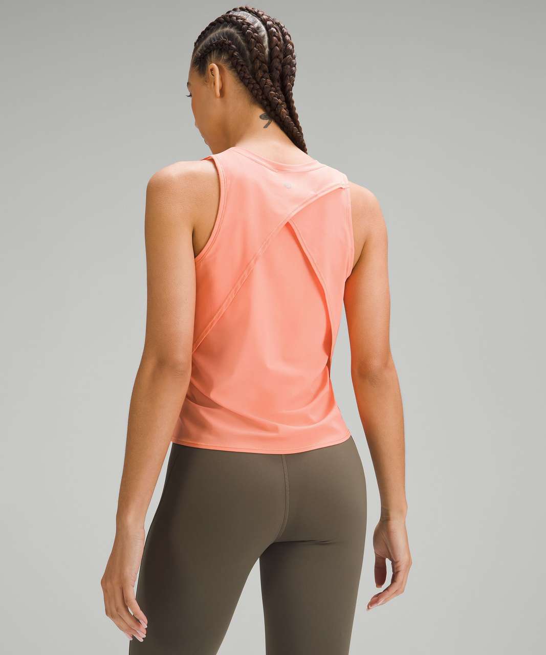 Lululemon Fold-Over Running Tank Top - Sunny Coral