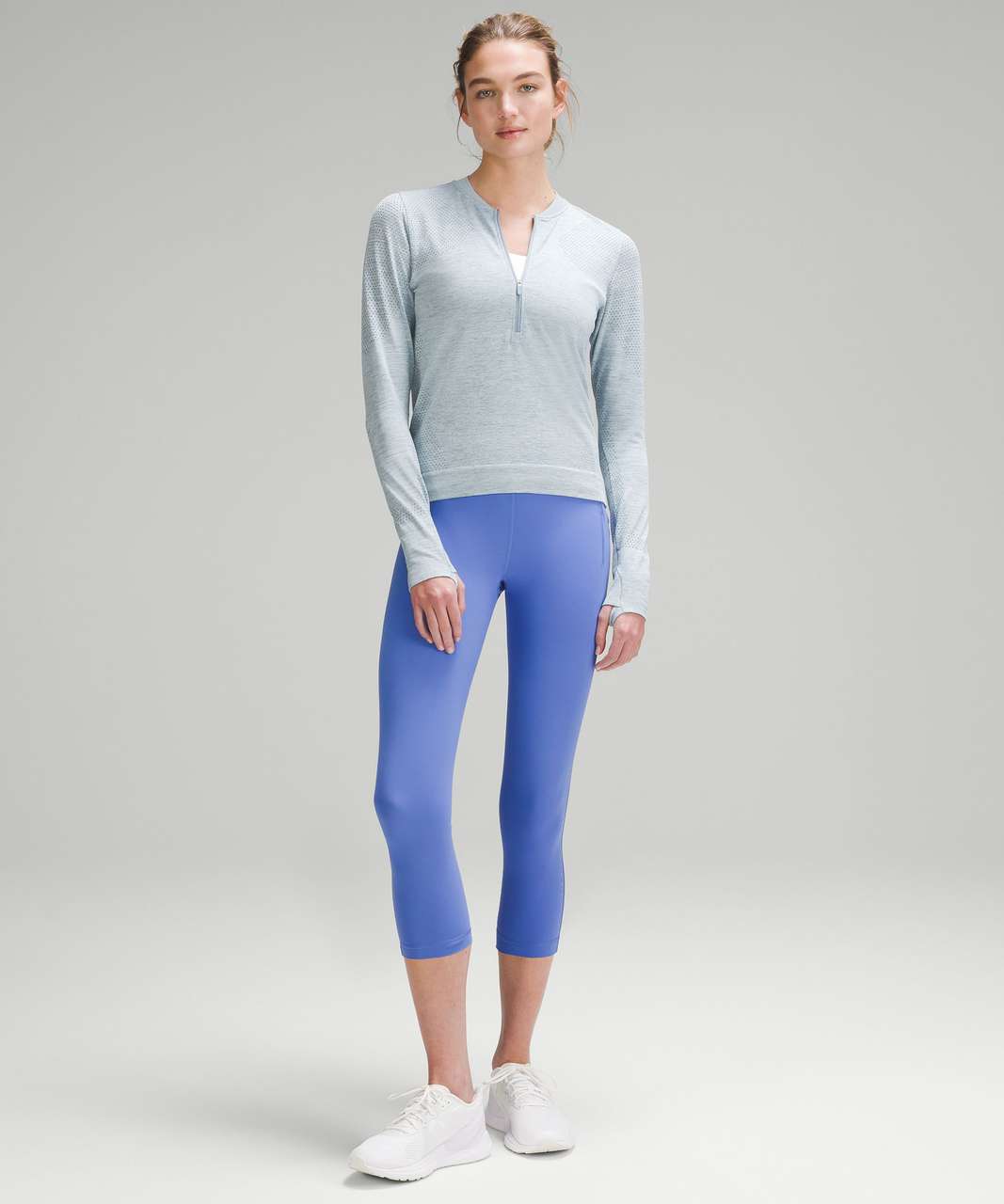 Lululemon Swiftly Tech Short Sleeve Scoop - Heathered Harbor Blue - lulu  fanatics